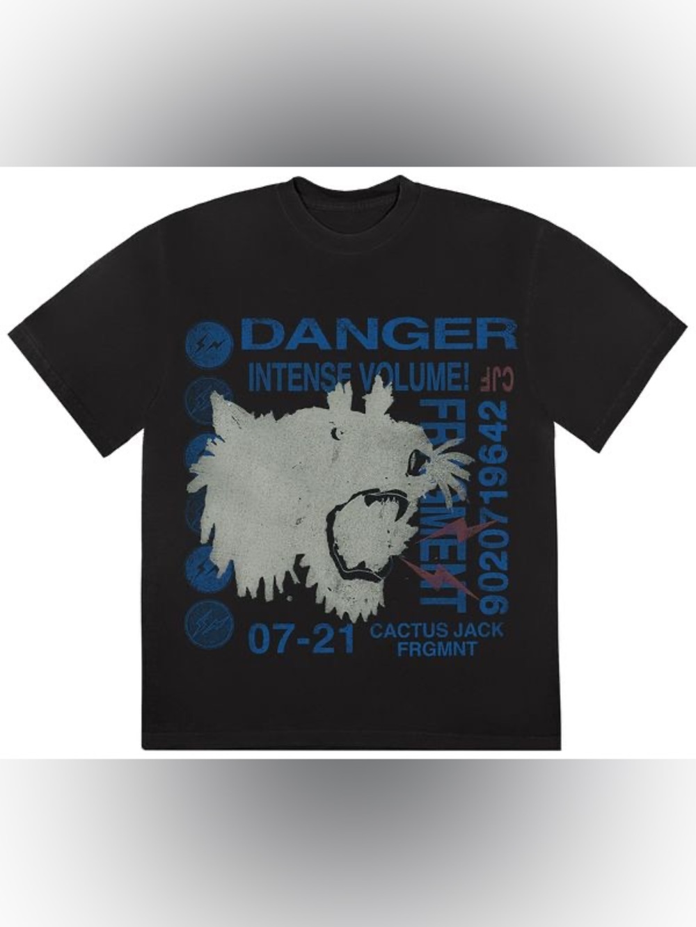 Cactus Jack by Travis Scott For Fragment Danger Tee 'Black' Size Large